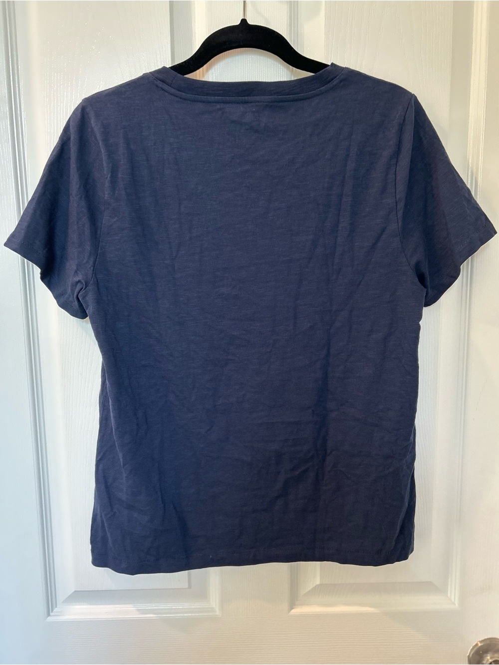 J. Crew Navy Short-Sleeve Tee with Red Floral Motif - Picture 3 of 4